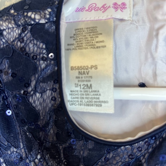 Bonnie Baby Navy & Pink Tulle Party Dress | Size 12M - Picture 4 of 8